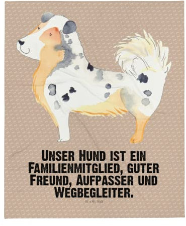 Mr. & Mrs. Panda Kuscheldecke Hund Australien Shepherd - Geschenk, Sprüche, Tagesdecke, Hundemama, Familienhund, Hunderasse, Wolldecke, Sofadecke,