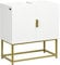 kleankin Modern Bathroom Sink Cabinet, Freestanding Under Sink Storage Cabinet, Space Saving Wooden Basin Cupboard with 2 Doors and Gold Steel Legs, 60 x 30 x 65 cm, White