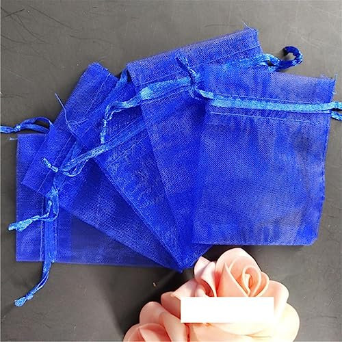TERPCO Blanc 50pcs Organza Sac Cadeau Pochette Bijoux 7x9 9x12 10x15 13x18 17x23 CM Faveur De Mariage Bonbons Pochettes 5z-bleu royal,13x18cm -SH316-50,Autre
