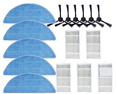Compatible for MEDION ‎E32 SW Spin Edge brosse latérale filtre HEPA chiffons chiffon Robot aspirateur accessoires pièce de rechange(Set M)
