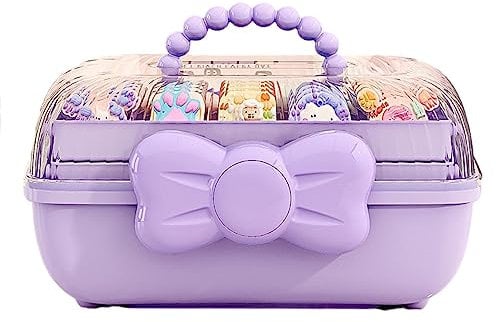 Hair Accessories Organizer Box, Hair Bow Storage Box Craft Storage Boxes With Compartments 3 Layer Multipurpose Storage Box With Handle For Nail Hair Sewing Supplies Makeup Art Supply