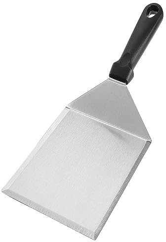 Mallez Stainless Steel Griddle Grill Spatula, 6 x 5 Heavy-Duty Flat Top Grill Turner with Bevelled Edge – Smash Burger & BBQ Tool for Grilling and Cooking