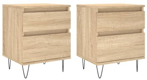 vidaXL Nachttische 2 STK. Sonoma-Eiche 40x35x50 cm Holzwerkstoff
