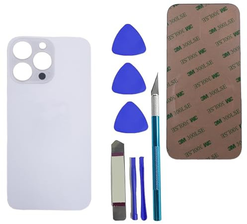 AloveDog 13 Pro Max Rear Back Glass Replacement for iPhone 13 Pro Max Rear Back Glass Replacement with + Reparing Tool Kit(Silver)
