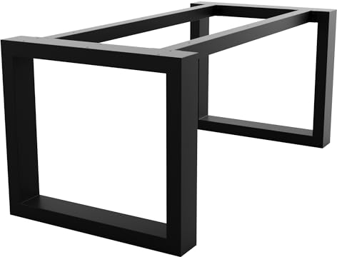MetaloPro Extreme - Pieds de table en métal robuste - Noir - Pour table à manger, bureau - En forme de trapèze - Design robuste - Pour salon et bureau - 240 x 80 x 72 cm