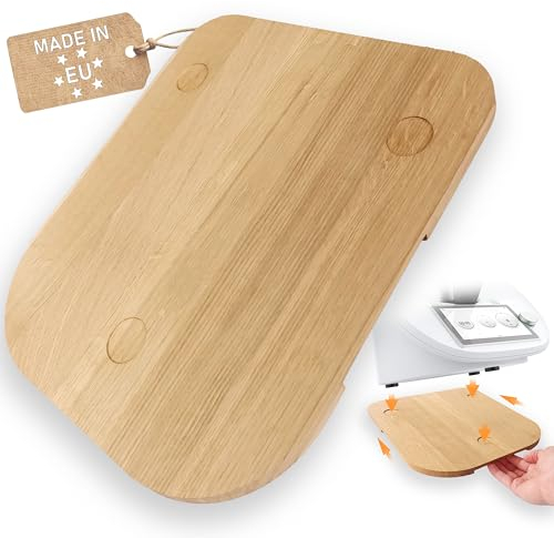EKFJAELL Thermomix Gleitbrett TM6 & TM5 34x30x2 cm aus hochwertiger Eiche - Schutz für die Waage & Arbeitsplatte, einfaches Verschieben, Gleitbrett Thermomix TM6 & TM5 - Thermomix Zubehör