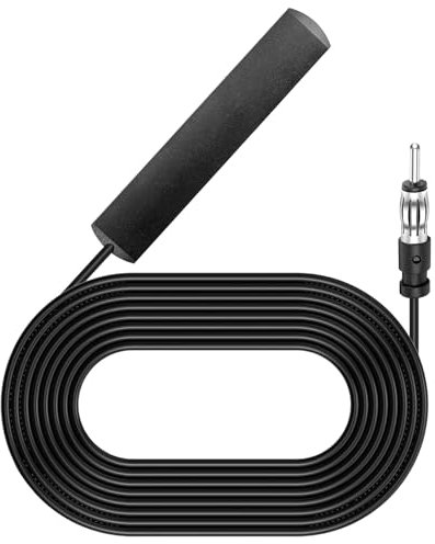 Sakerr Car Aerial, 3M Car Radio Aerial Car Antenna FM Windscreen Antenna Universal Windshield Antenna Car Radio Antenna Din Adapter for Cars Trucks Motorhome Suv Radio Receiver Tuner - Black