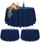 2er-Set Blaue Runde Tischdecke 305cm (120 Zoll) - Für Ø150-240cm Tische, Polyester Wasserdicht Waschbar, Hochzeit Party Buffet Camping Restaurant