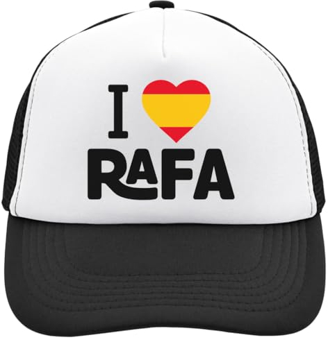 Functon+ I Love Spaniard Tennis Player Mesh Back Trucker Cap Adjustable Snapback Hat Casu White, Schwarz , Einheitsgröße