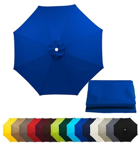 Slxzpl Auvent De Parasol De Terrasse, Housse De Remplacement Pour Parasol De Marché Rond Extérieur À 6/8 Côtes, Tissu De Remplacement, Protection UV, Toile Imperméable
