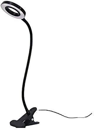 Zjyufy LED-Schreibtischlampe mit 5-facher Vergrößerung, Lupe mit Licht, 48 LEDs, 3 Lichtfarben, verstellbarer Schwenkarm, Lampe für Nagelkunst, Lesen, Basteln