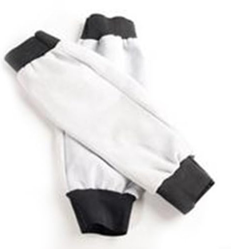 EXTRWORY 1 par de mangas de soldadura de cuero resistente al calor protección resistente al fuego jardinería mangas de soldadura mangas de soldadura protección laboral mangas de soldador (blanco)