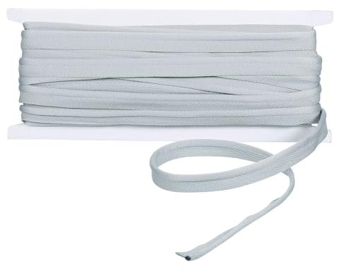 QUARKZMAN Baumwollpaspelband, 10m × 10mm breites Schrägband Nahtband Gurtband für DIY Handwerk Wimpelkette Schneidern Schürze Craft Nähen, Hellgrau
