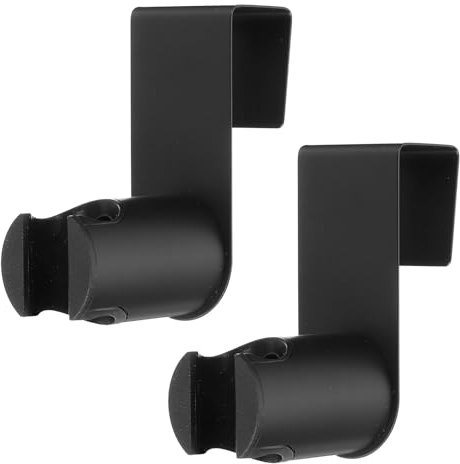 sourcing map 2 Pcs Handheld Shower Head Holder, Stainless Steel Shower Head Holder Punch-Free Wall Mount Shower Bracket Bathroom Shower Wand Holder for Shower Bathroom, Black