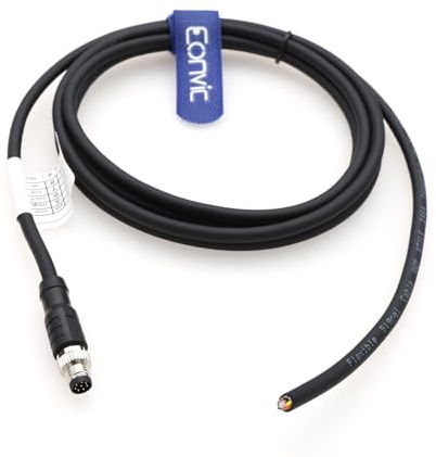 M8-Kabel, 8-polig, A-Code-Stecker auf offenes Aviation-Sensor-Kabel, wasserdicht, abgeschirmt, elektrisches Kabel für industrielle Automatisierung, Steuerung, Feldbus-Modul, Gerätenetzwerk, 2 m