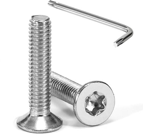 Tunejoy Vis à Tête Fraisée Torx M4 x 20 mm Vis à Six Pans Creux en Acier Inoxydable A2 V2A à Tête Fraisée Métaux avec Clé T20 Filetage Complet 20 Pièces