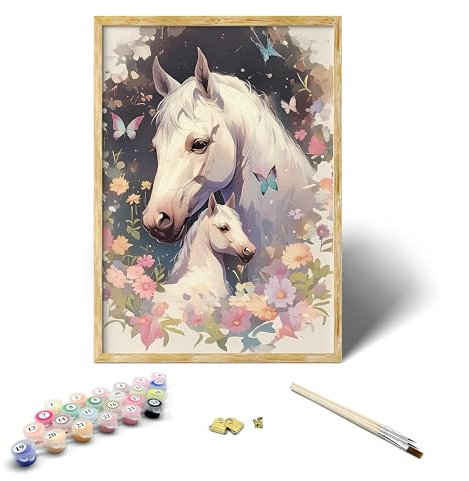 (cheval)peinture numero enfant,peinture enfant,numero d'art,peinture par adulte,numero d'art