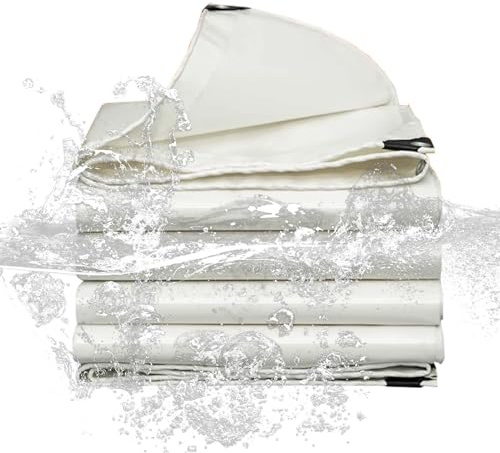 SRHIMEOS 6x8m Telo Impermeabile con Occhielli per Esterno, Telone Occhiellato in PVC 650 G/m², Telo Occhiellato Rinforzato Copertura per Camion, Mobili, Piscina Teloni