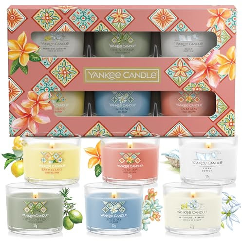 Yankee Candle Scented Candles Gift Set | Mini Filled Votive Candles | Soy Blend Wax Mix | Hello Italy Collection | Perfect Gifts for Women | 6 Count