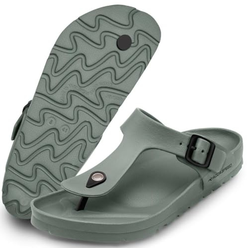 Aqua Speed MONACO Zehentrenner Damen | Freizeitschuhe für Pool & Garten | Grau 08 | Gr. 41 | Ergonomisches Fußbett & modernes Design | Ideal für Alltag & Reisen