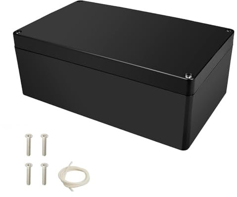Abzweigdose Wasserdicht IP66, ABS Verteilerdose Außen, Elektrozubehör Gehäuse, Electronic Projekt Box, Abzweigkasten Garten, Elektrische Anschlussbox, Schwarz - 1 Stück 200 × 120 × 75 mm