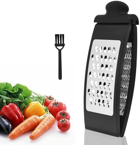 Reibe Edelstahl, Klappbare Gemüsereibe mit Rutschfestem Boden, Karottenreibe, Kartoffelreibe, reibe für Käse, Gemüse, Obst, Spülmaschinengeeignet Küchenreibe