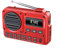 Radio Portátil AM/FM Recargable 1200mAh, Altavoz 5W, Pantalla LED, Sintonizador Digital, Radio Inalambrica 5.4, Radio Portatil Mp3(Rojo)