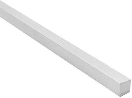 Profilo Barra Piena Quadra in Alluminio da 2 Metri | Finitura Cromo Satinato | 3 Misure Disponibili per Rifiniture Perfette (Cromo Satinato, Lato 8 mm)