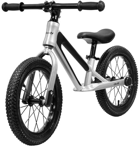CHOLY 14 Zoll Laufrad für Kinder von 3-6 Jahren, Pedalfreies Kinderfahrrad | verstellbarem Sitz, Luftreifen und Rahmen aus Magnesiumlegierung, leichtes Trainingsfahrrad für Kinder