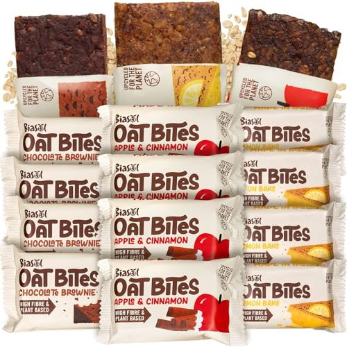 BiaSol High Fibre Oat Bars 15 Extra Large 60g – Plant Based Oat Bar Multipack – Flapjacks - Healthy Snacks for Adults, Teens and School Lunchboxes – Pack of 15 - Gut Health Bars