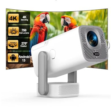 Full HD 1080P projector, supports 4K 3D video, model TD80Pro, equipped with WiFi and Android system, portable projector, suitable for outdoor home theater use (TD80Pro)