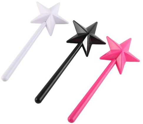 3PCS Magical Salt Peppers Shakers, Star Shaped Fairy Wand Salt Shakers Refillable Seasonings Dispenser for Halloween Christmas Kitchen Accessories