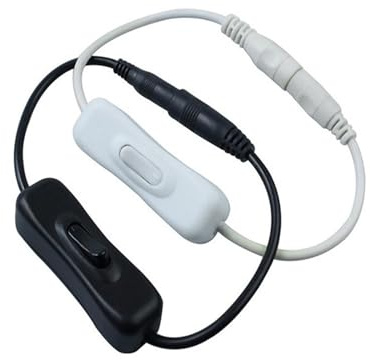 Interrupteur de Ligne d'alimentation CC 5-24 V, entrée de Sortie d'alimentation, Interrupteur Noir et Blanc, Interrupteur de Ligne d'extension 5,5