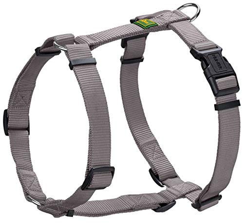 HUNTER Hundegeschirr VARIO RAPID, Farbe: grau, stufenlos verstellbar, robuster Steckverschluss, pflegeleichtes Nylonmaterial, hoher Tragekomfort, ideal für Alltag und Training, Größe: S-M