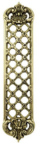 Castelion® Solid Brass Open Lattice Finger Door Push Plate | Victorian Style Door Accessories | Ornate Home Decor Perfect for Traditional Homes | High Quality Home Accessories | 30.5cm x 7cm