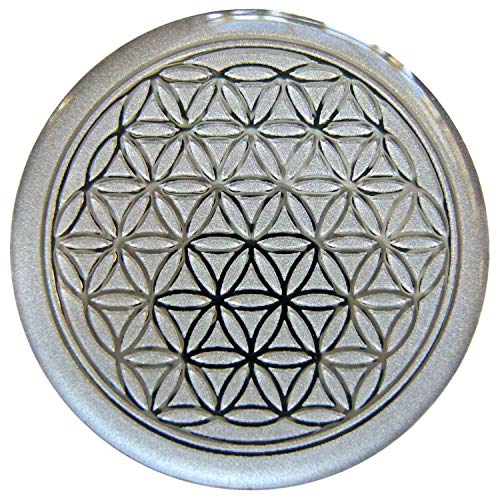 atalantes spirit Blume des Lebens Doming Aufkleber - Farbe Silber, 3cm, 3 Stück - 3D Reliefprägung, Sticker Lebensblume