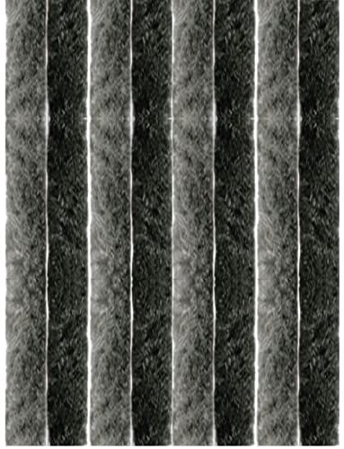 Arsvita Insektenschutzvorhang 56x185 cm (Breite x Länge) Flauschvorhang in Schwarz & Silber für Wohnmobil, Wohnwagen, schmale Türen, Fadengardine Ø4cm
