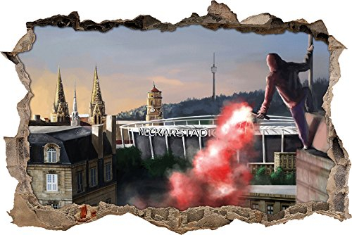 Ultras Stuttgart Bengalo, 3D Wandsticker Format: 92x62cm, Wanddekoration