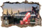 Ultras Stuttgart Bengalo, 3D Wandsticker Format: 92x62cm, Wanddekoration