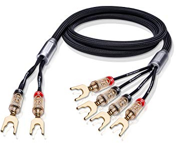OEHLBACH XXL Fusion Four 400 - Shielded High-End Speaker Cable Set with Cable Lugs Made in Germany - 2 x 4 m - Black