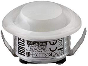 LED COB Mini Spot Einbauspot Einbaustrahler - Aluminium-Gehäuse - Acrylglas -(Flach Form)3 Watt inkl. Trafo 230V Neutralweiss