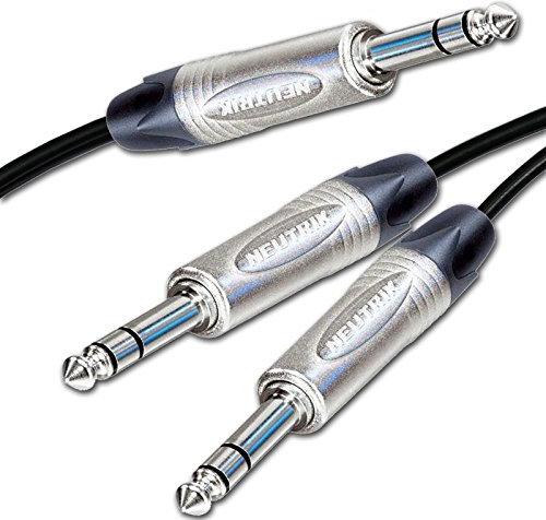 Neutrik Balanced TRS Jack Split into 2 x Dual Stereo Jacks. Duplicator Lead (20m)