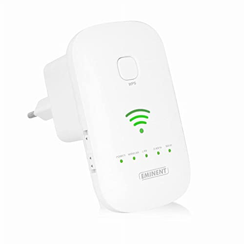 Eminent EM4597 Ac1200-Dualband-WiFi-Repeater, Integriertes Antennensystem mit Zwei zusätzliche 100 Mbps LAN-Ports weiß