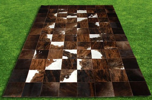 Vip-leather NEU KUHFELL Patchwork Teppich (180 cm x 240 cm)