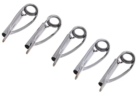 T TOOYFUL 5pcs Angelrutenführungen Ersatzteile SIC Casting Rod Guides, Silber Größe 5