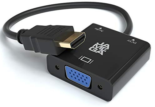 JAMEGA – HDMI auf VGA Adapter 3er Pack Aktive 1080P HDTV Audio Übertragung Konverter-Kabel| 3,5mm Audioanschluss und Micro USB Anschluss | HDMI Buchse zu VGA Stecker für Laptop, Monitor, Beamer UVM.