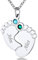 Custom4U Personalisierte Namenskette S925 Silber Baby Fuß Kette mit 2 Namen Gravur Babyfüße Anhänger Gravur Namenskette Geburtsstein Halskette Geschenke für Mütter Mama Oma