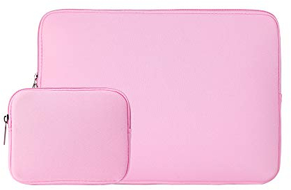 RAINYEAR 16 Pollici Custodia Protettiva per Laptop PC Computer Portatili Sleeve Caso Borsa da Trasporto con Piccola Borsa Aggiuntiva,Compatibile con 2022 2021 MacBook Pro 16 modello A2141 A2485,Rosa