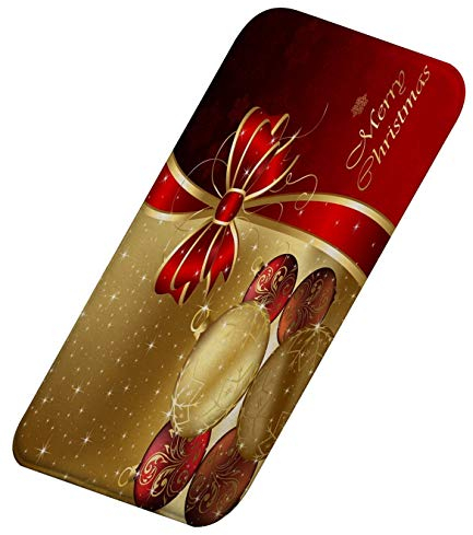 A.Monamour rutschfest Saugfähig Waschbar Badematte Weihnachtskugeln Ornamente Bänder Glänzenden Hintergrund Weich Flanell Badezimmerteppich Badteppich Badvorleger Badewanne Dusche Duschvorleger