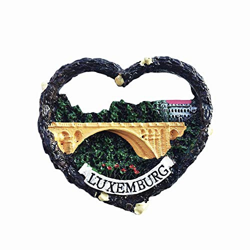 Luxemburg 3D Kühlschrankmagnet in Herzform, Kunstharz, Reise-Souvenirs, handgefertigt, Heim- und Küchendekoration, Luxemburg, Kühlschrankmagnet, Sammlung, Geschenk